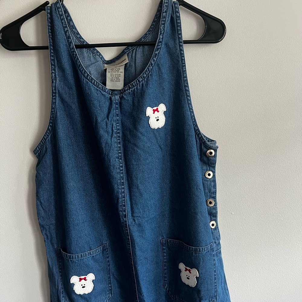 Vintage Women’s Denim dress with Bear Embroidery